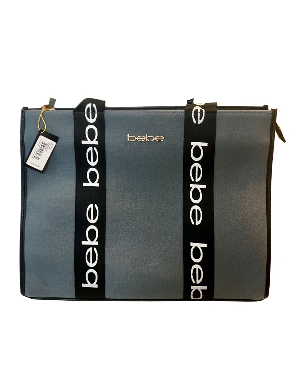 🔵 Bebe Hana Canvas Tote – Storm Grey NWT
